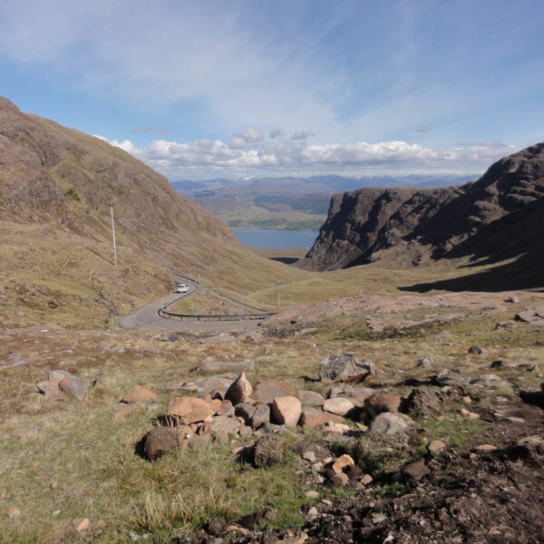 View of the sea from near the summit of the Bealach nam Ba
