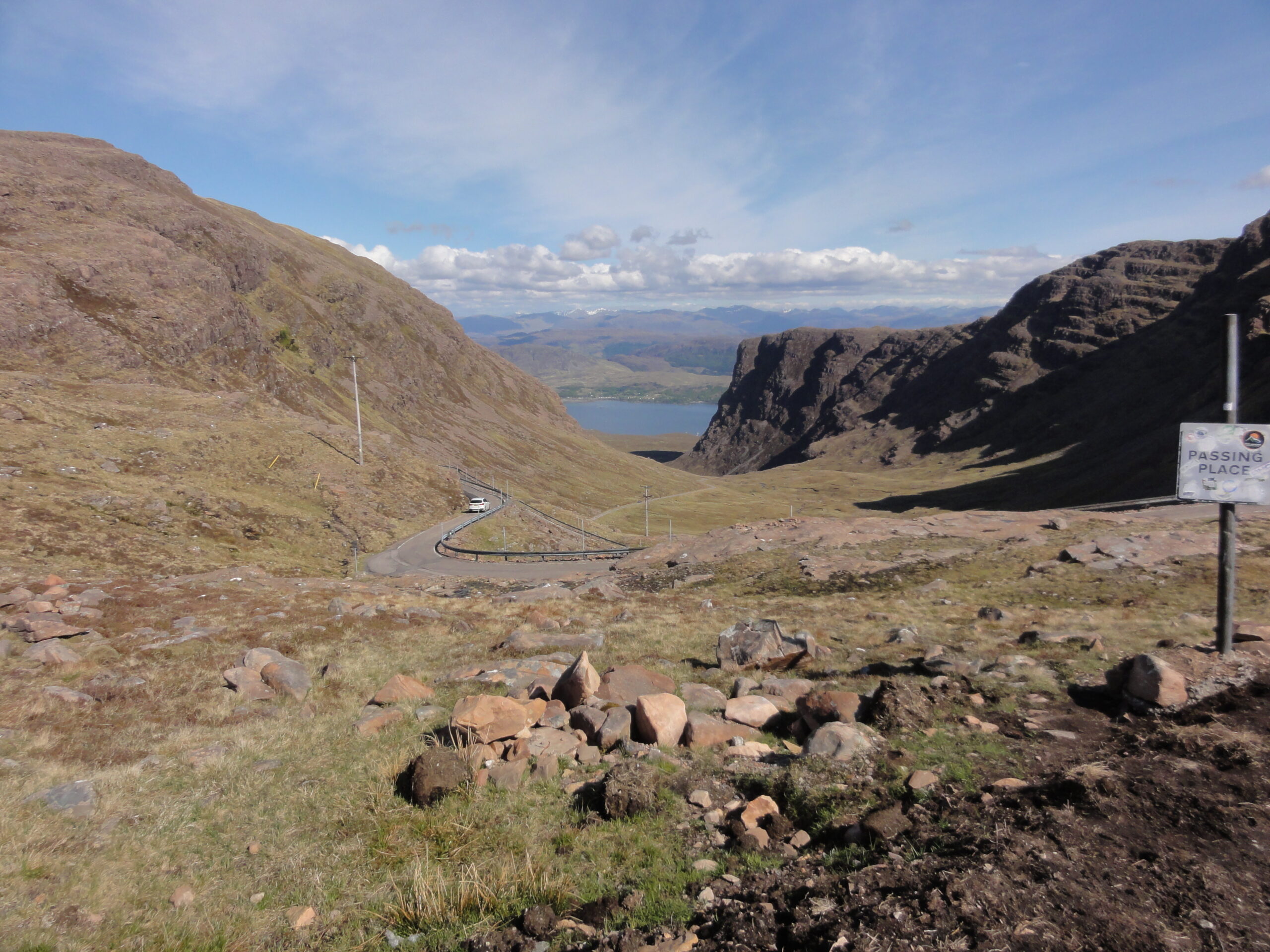 View of the sea from near the summit of the Bealach nam Ba